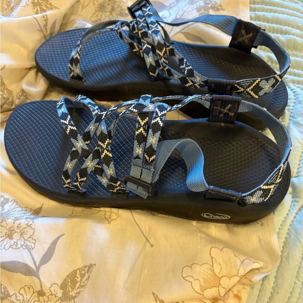 Chaco Blue Patterned Sandals Women Size 12